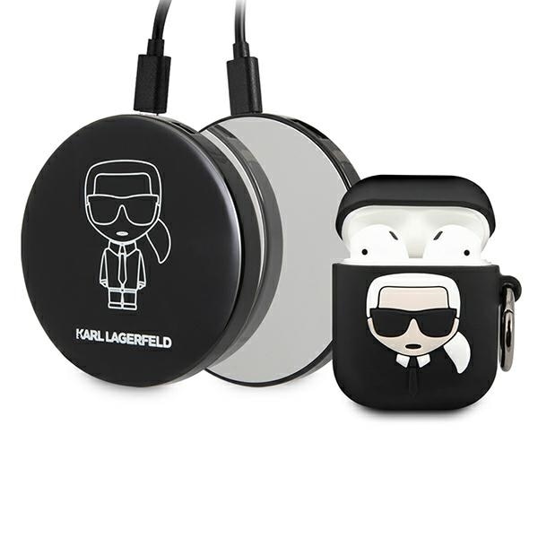 Karl Lagerfeld Ikonik-etui for AirPods + Powerbank - Svart