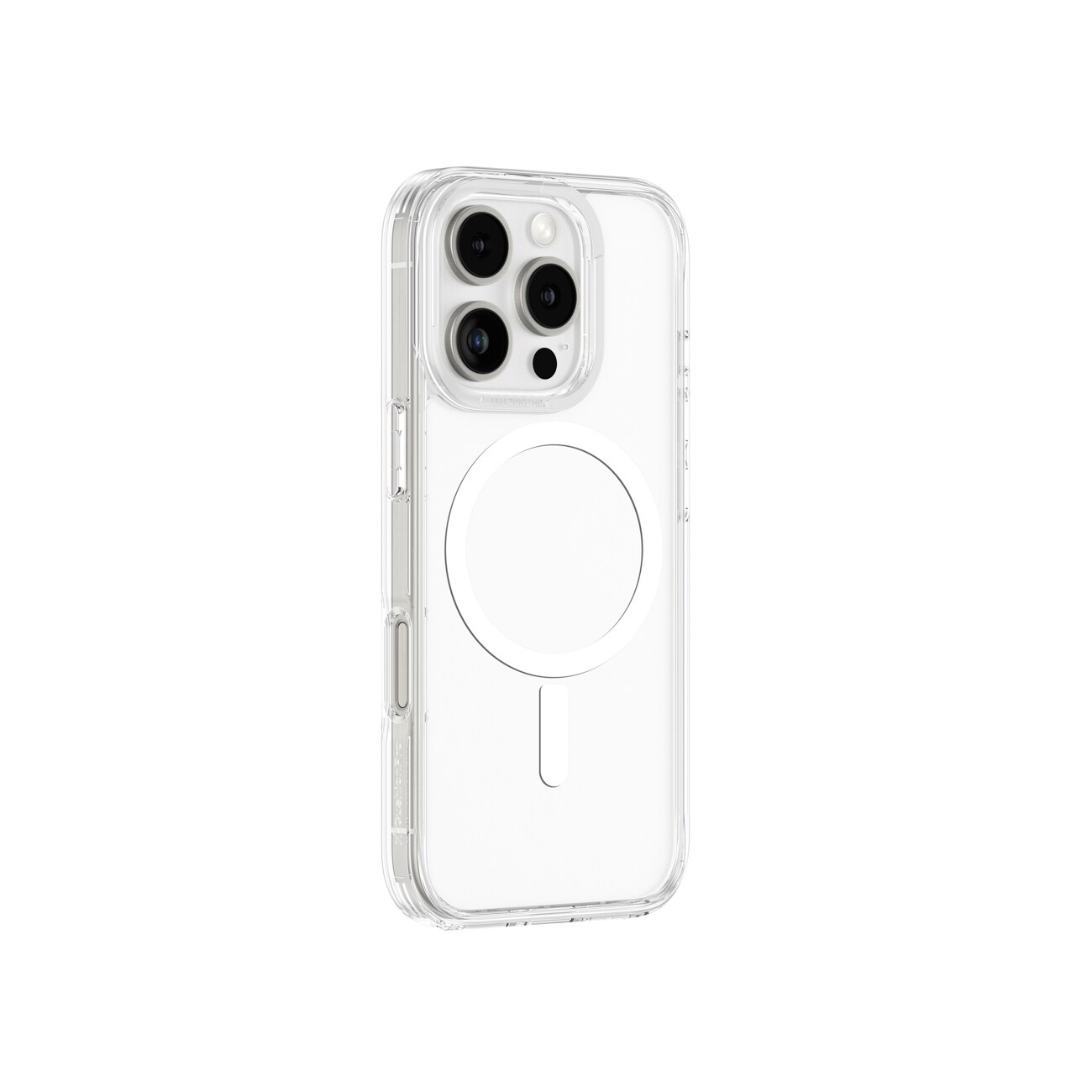 AmazingThing Minimal Mag-etui med magnetisk ring for iPhone 16 Pro - gjennomsiktig