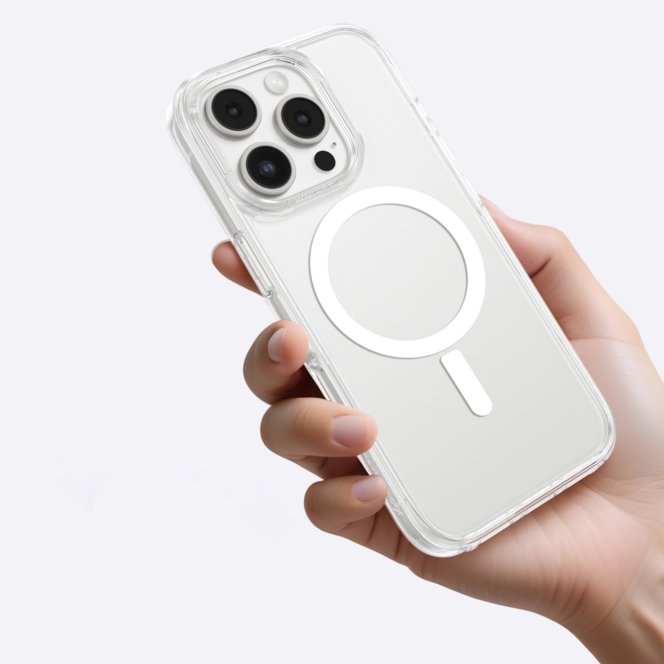 AmazingThing Minimal Mag-etui med magnetisk ring for iPhone 16 Pro - gjennomsiktig