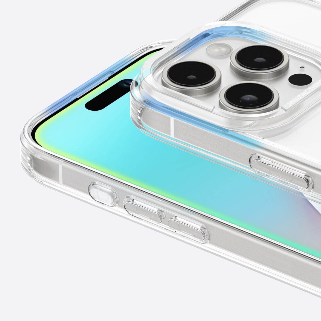 AmazingThing Minimal Mag-etui med magnetisk ring for iPhone 16 Pro - gjennomsiktig