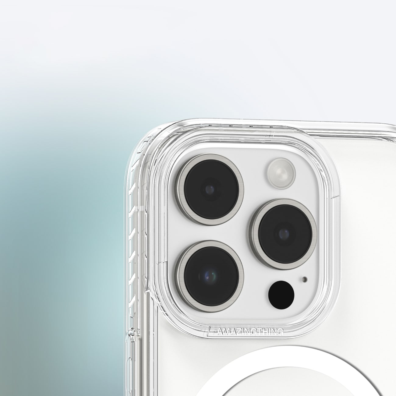 AmazingThing Titan Pro Mag-etui med magnetisk ring for iPhone 16 Pro - gjennomsiktig