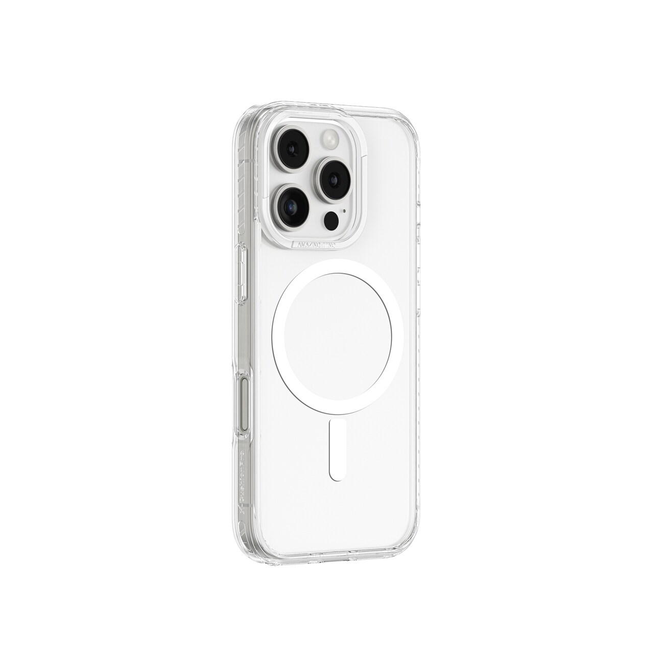 AmazingThing Titan Pro Mag-etui med magnetisk ring for iPhone 16 Pro - gjennomsiktig