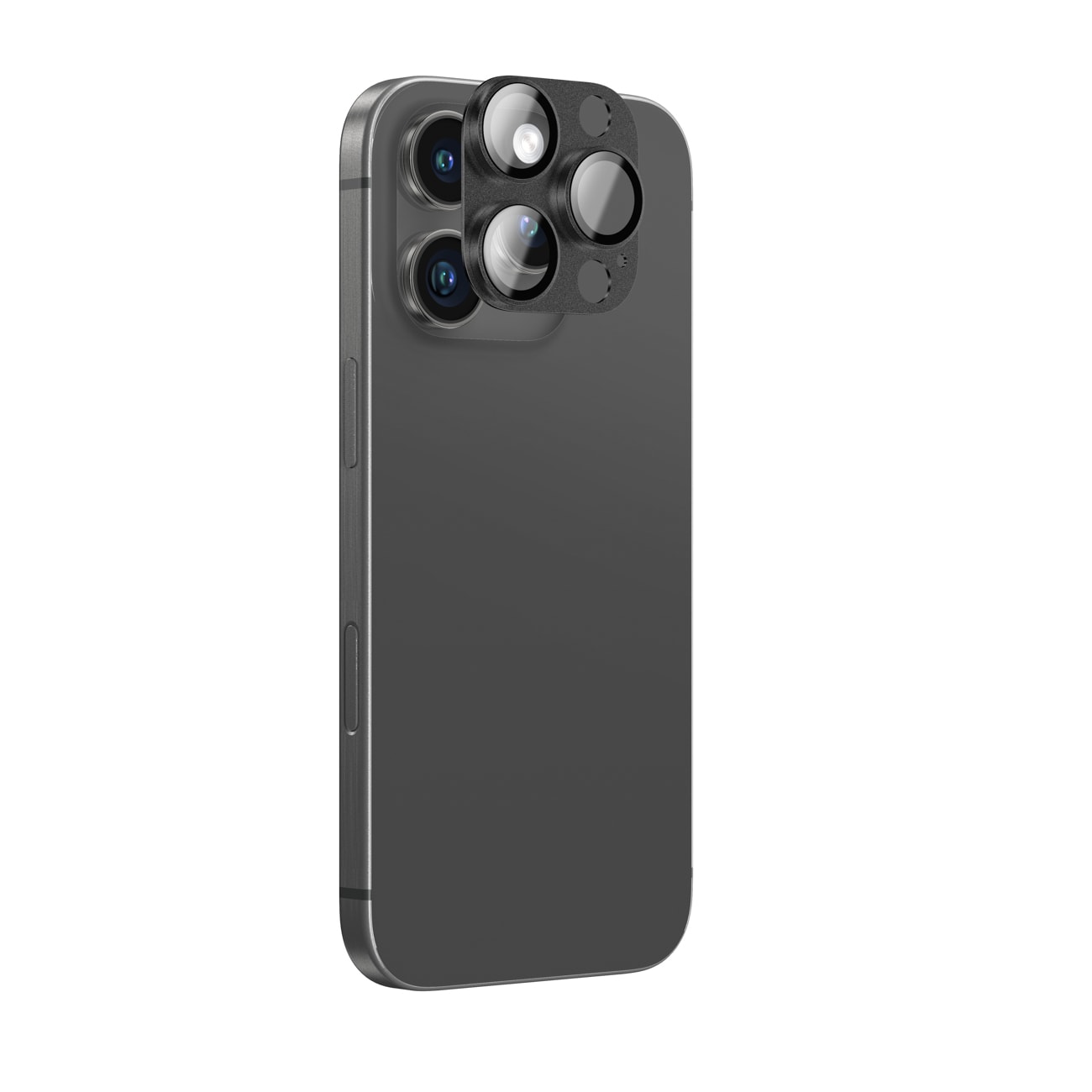 AmazingThing Aviation-Grade Alloy Lens i Herdet Glass til iPhone 16 Pro / 16 Pro Max - Sort