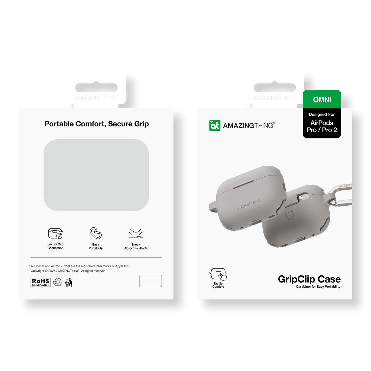 AmazingThing Omni Case for AirPods Pro 2 Silikonetui - Grå