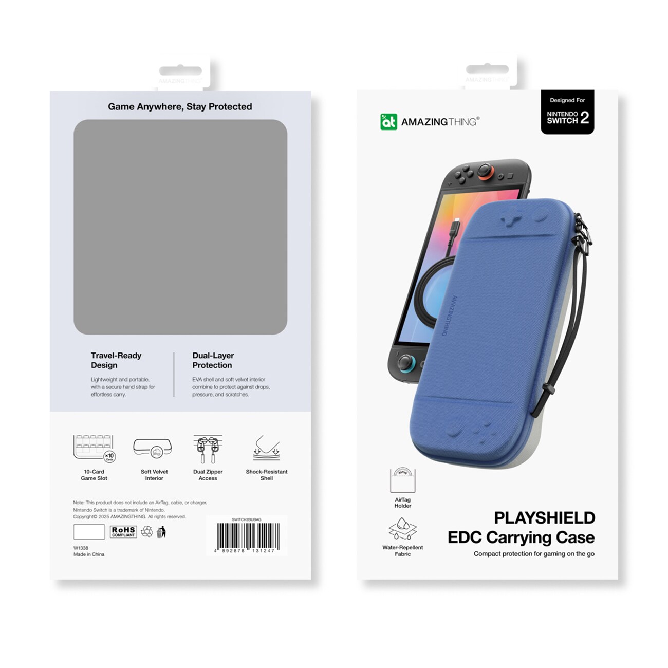 AmazingThing PlayShield EDC beskyttelsesveske for Nintendo Switch 2 - Blå