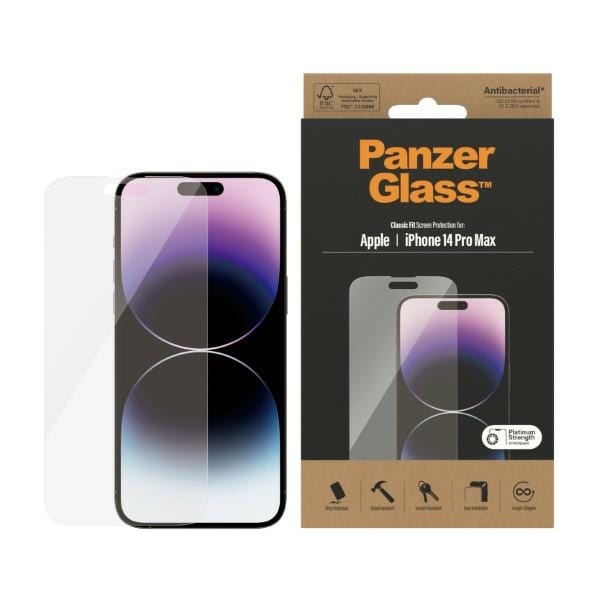 PanzerGlass Classic Monter antibakterielt glass for iPhone 14 Pro Max