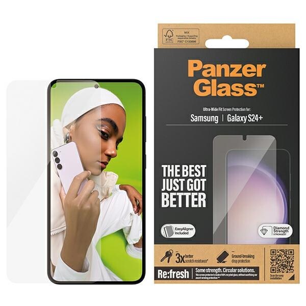 PanzerGlass Ultra-Wide Fit herdet glass med applikator for Samsung Galaxy S24+