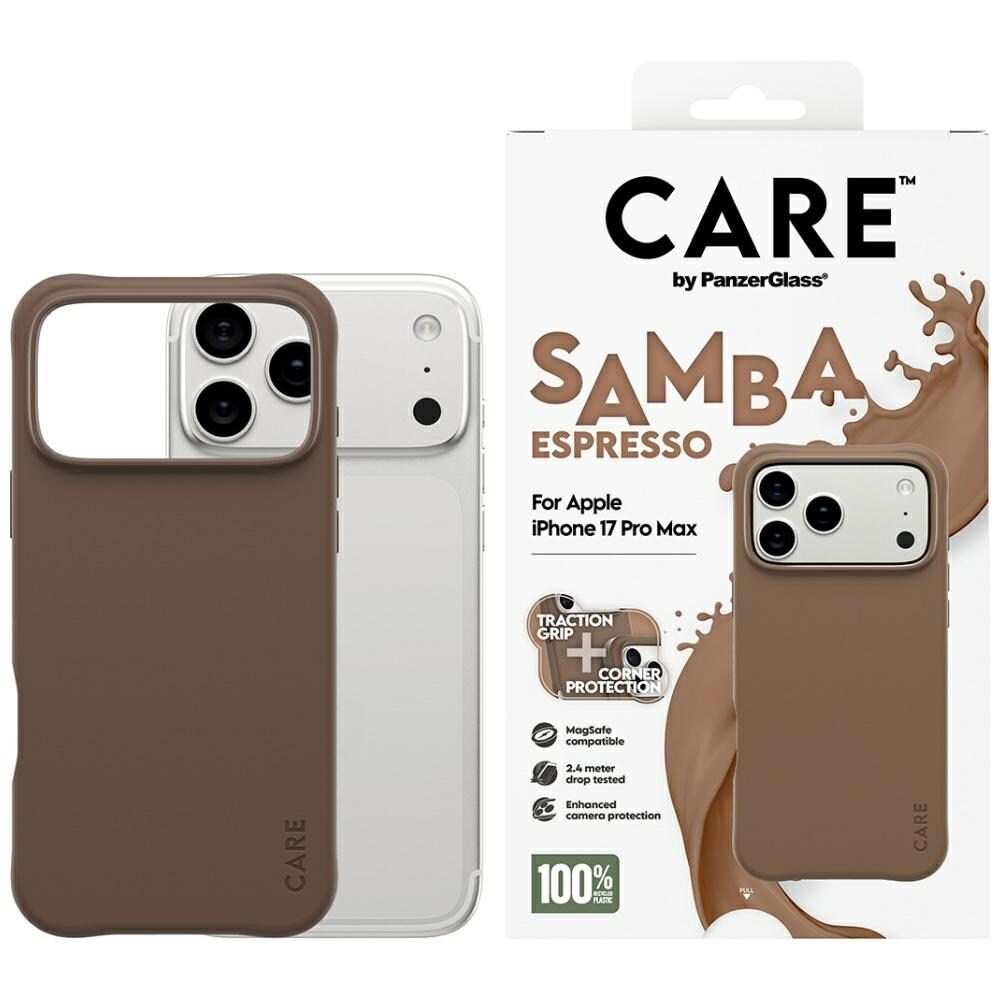 CARE by PanzerGlass Fasjonable Samba MagSafe-etui for iPhone 17 Pro Max - Brun
