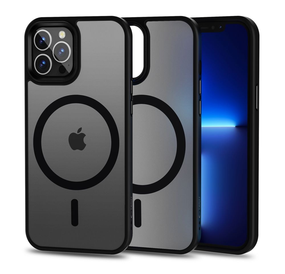 Tech-Protect MagMat MagSafe-etui for iPhone 12 / 12 Pro - matt svart