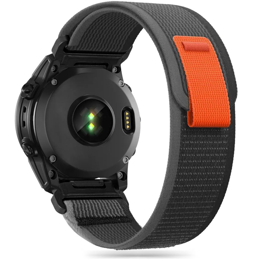 Tech-Protect nylonrem til Garmin Fenix 3 / 5X / 3HR / 5X Plus / 6X / 6X Pro / 7X - svart-oransje