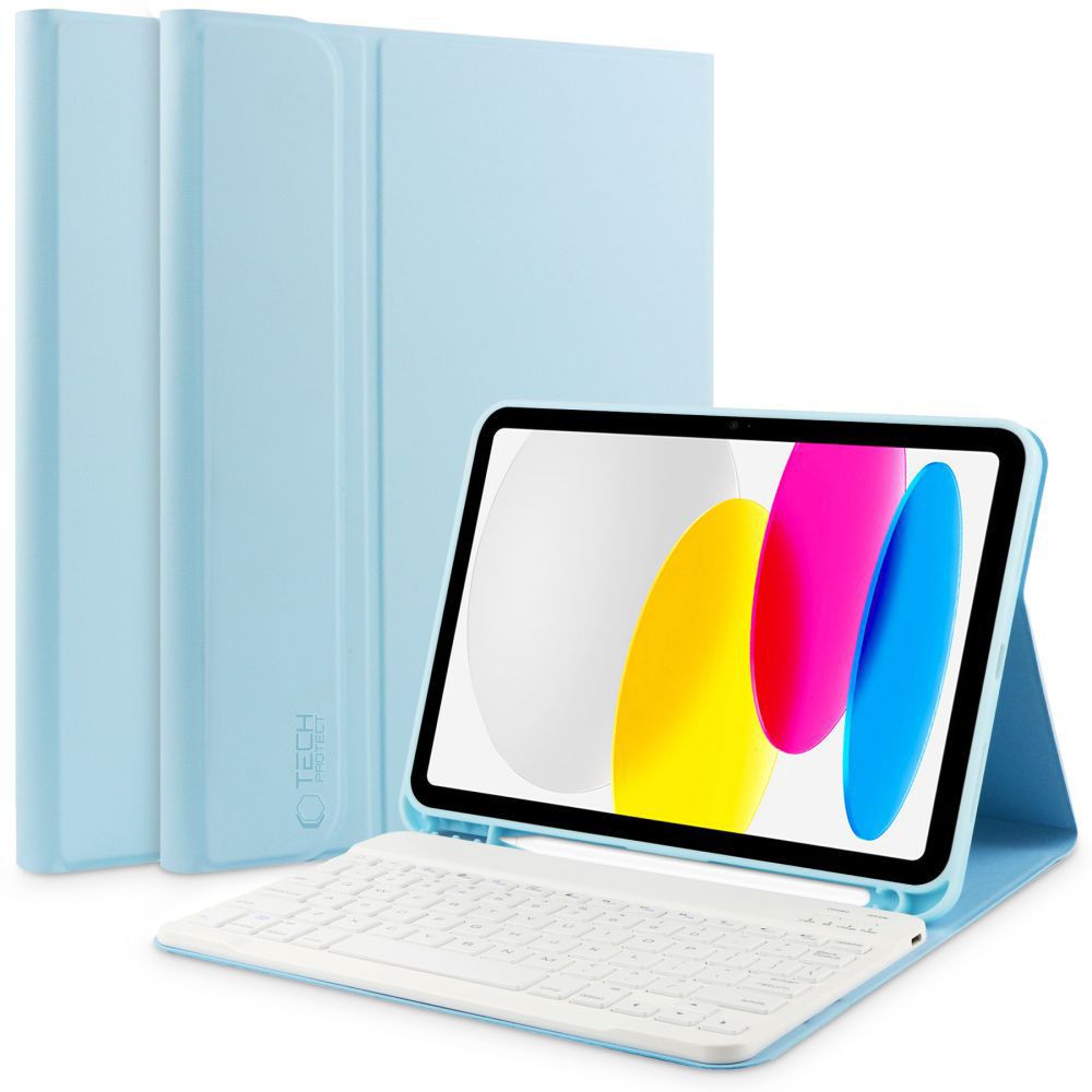 Tech-Protect SC Pen + Keyboard-etui med tastatur for iPad 10,9" 2022 - Lyseblå