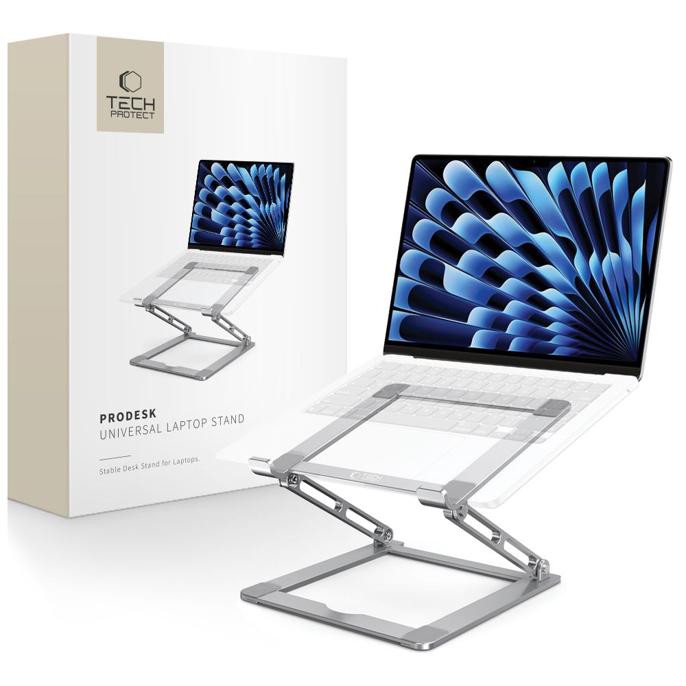 Tech-Protect ULS400 sammenleggbart universalstativ for bærbare datamaskiner opp til 17" - grått