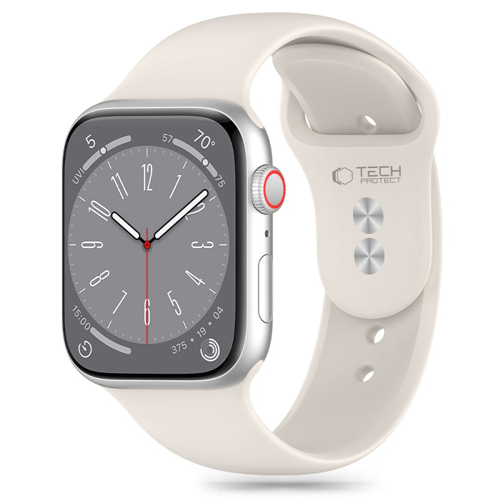 Tech-Protect silikonrem til Apple Watch 4 / 5 / 6 / 7 / 8 / 9 / SE (38 / 40 / 41 mm) - Beige
