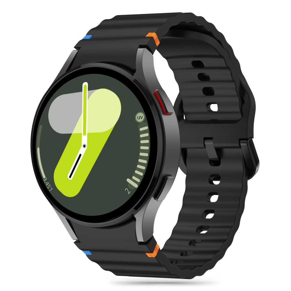 Tech-Protect silikon sportsrem for Samsung Galaxy Watch 4 / 5 / 5 Pro / 6 / 7 / FE - Svart