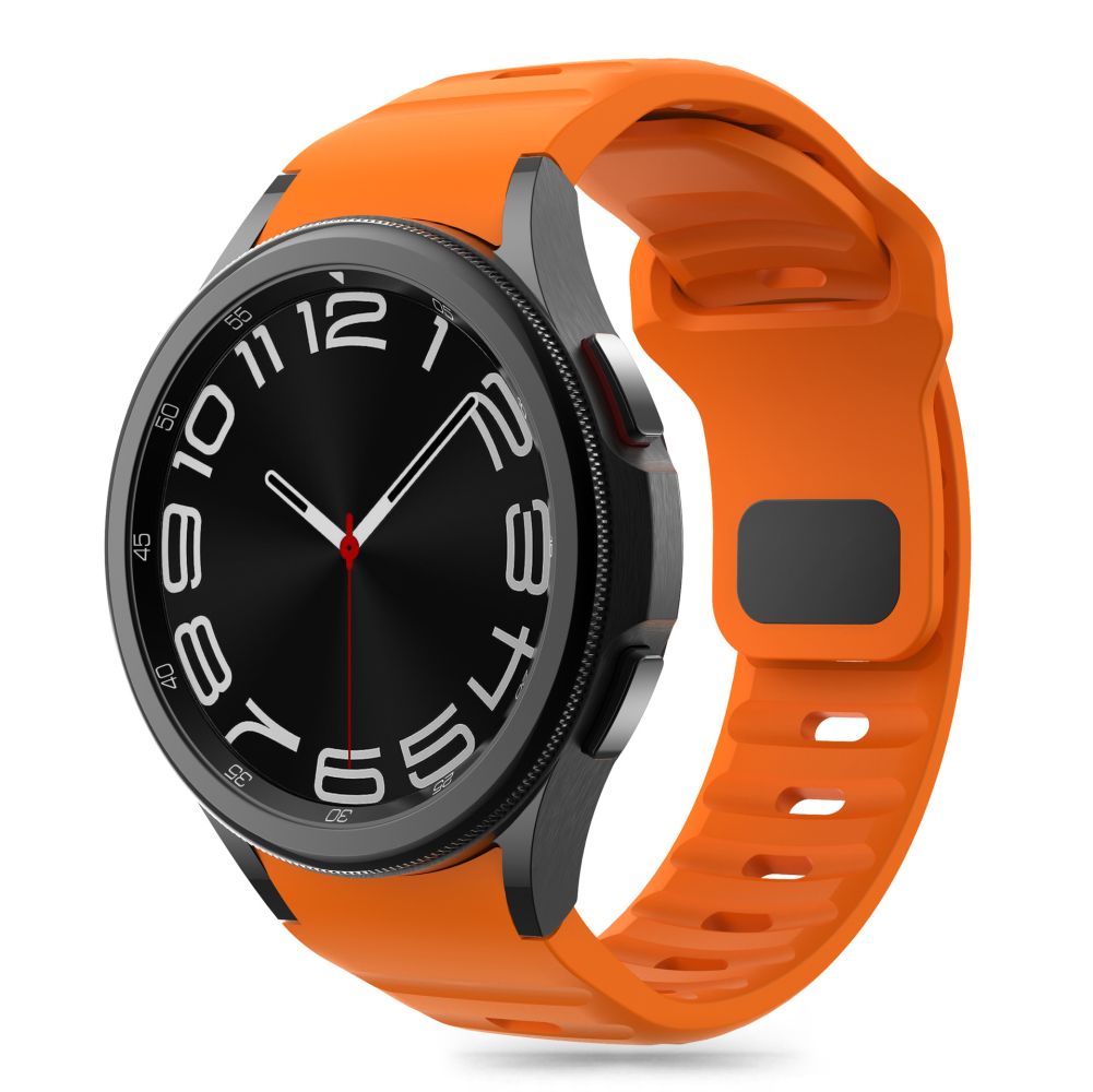 Tech-Protect Silicone Line Strap for Samsung Galaxy Watch 4 / 5 / 5 Pro / 6 / 7 / FE - Oransje