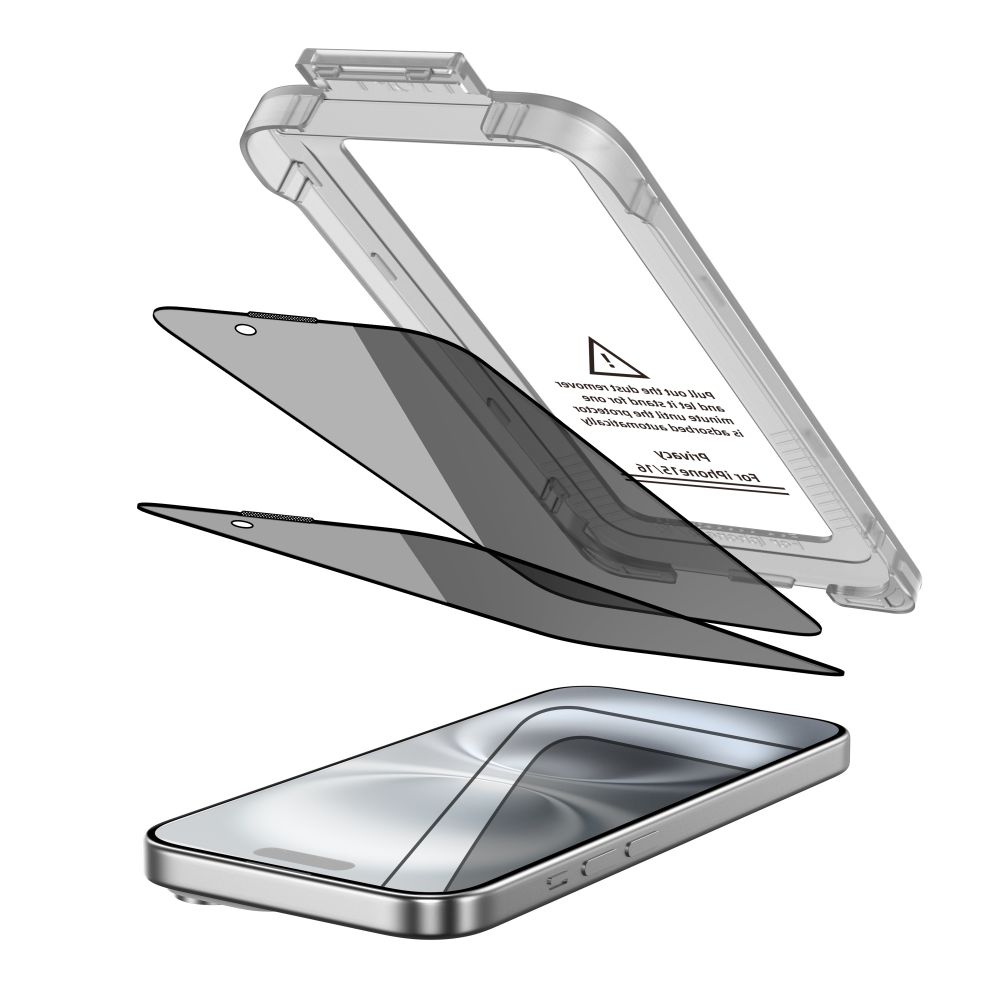 Tech-Protect Quick Set Spy+ Privacy Glass 2-pakning for iPhone 15 / 16