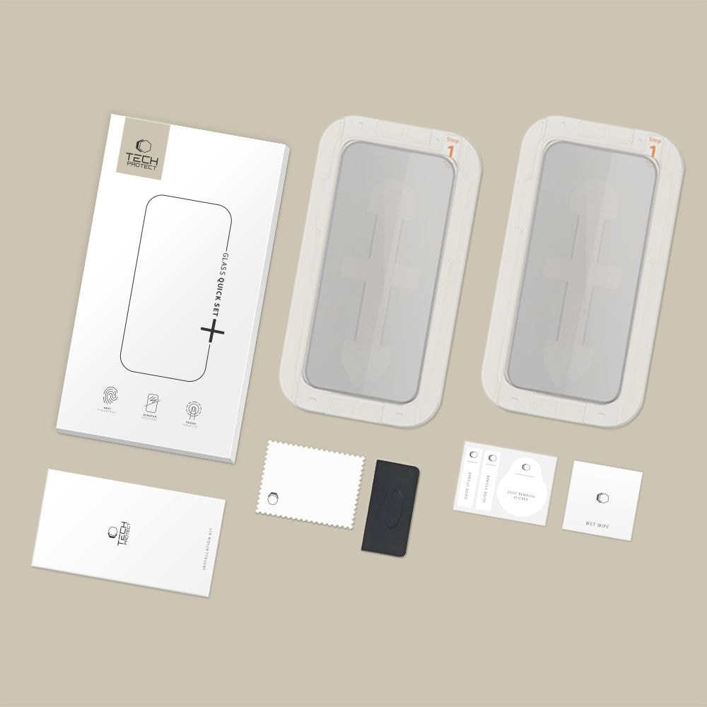 Tech-Protect Quick Set Spy+ Privacy Glass 2-pakning for iPhone 15 / 16