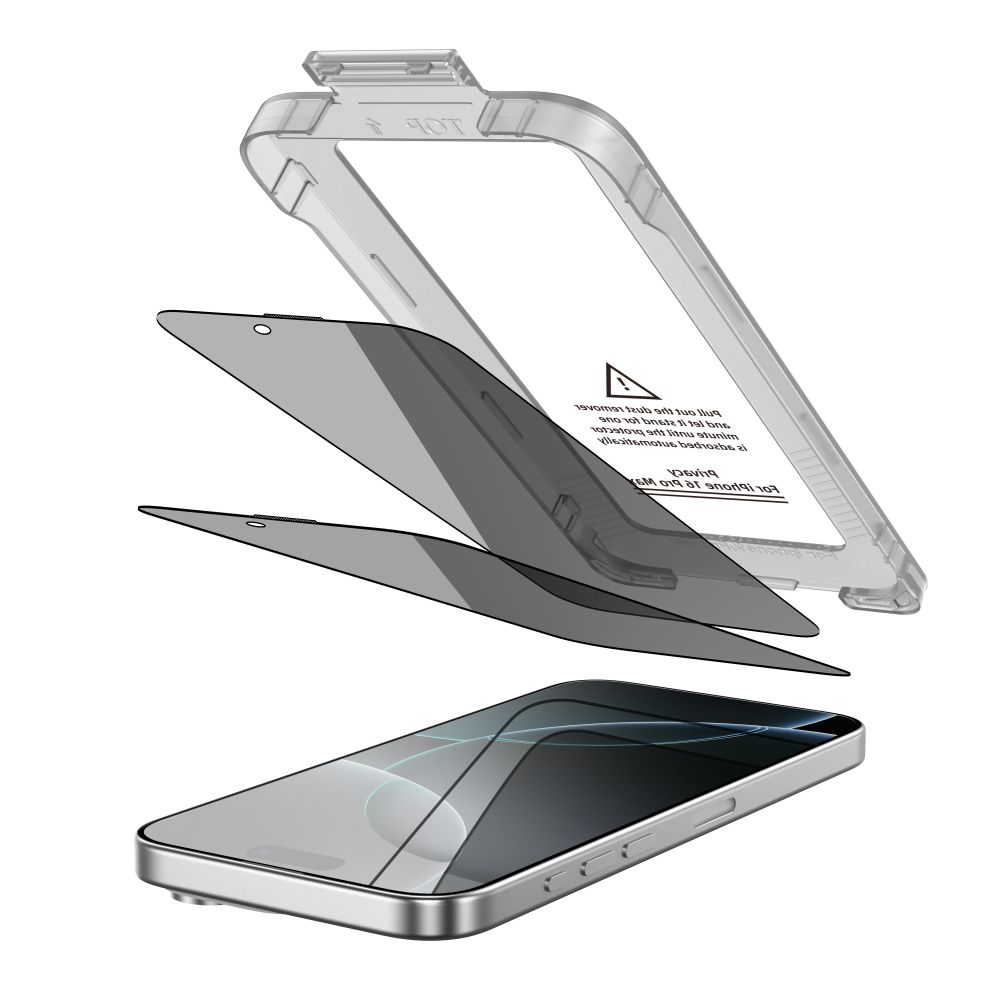 Tech-Protect Quick Set Spy+ Privacy Glass 2-pakning for iPhone 16 Pro