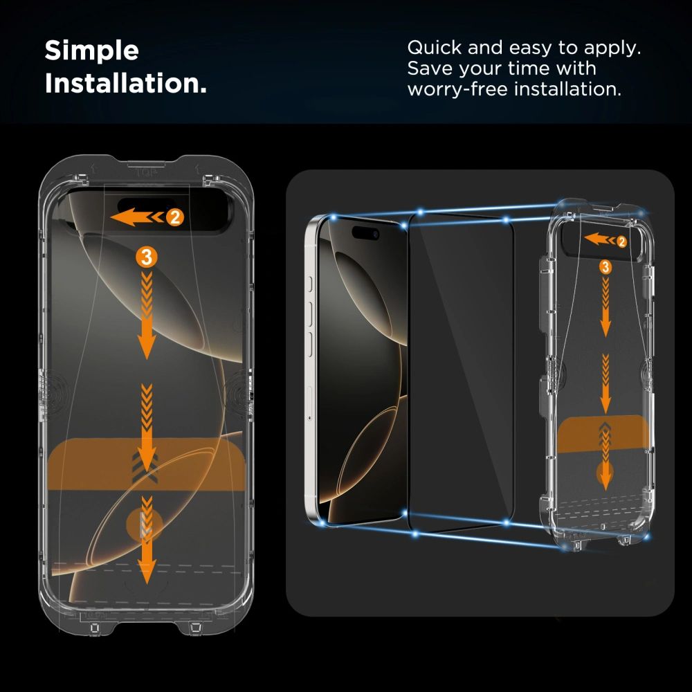 Tech-Protect Quick Set Spy+ Privacy Glass 2-pakning for iPhone 16 Pro