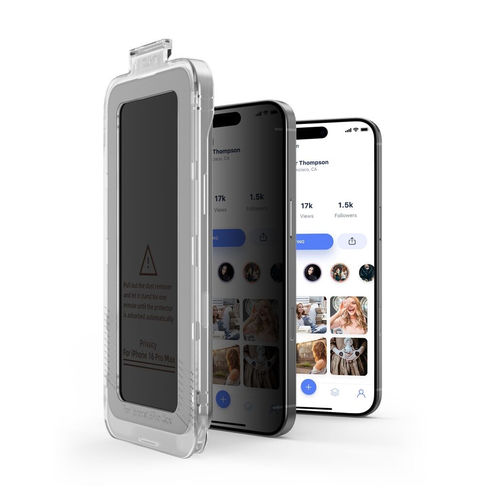 Tech-Protect Quick Set Spy+ Privacy Glass 2-pakning for iPhone 16 Pro Max