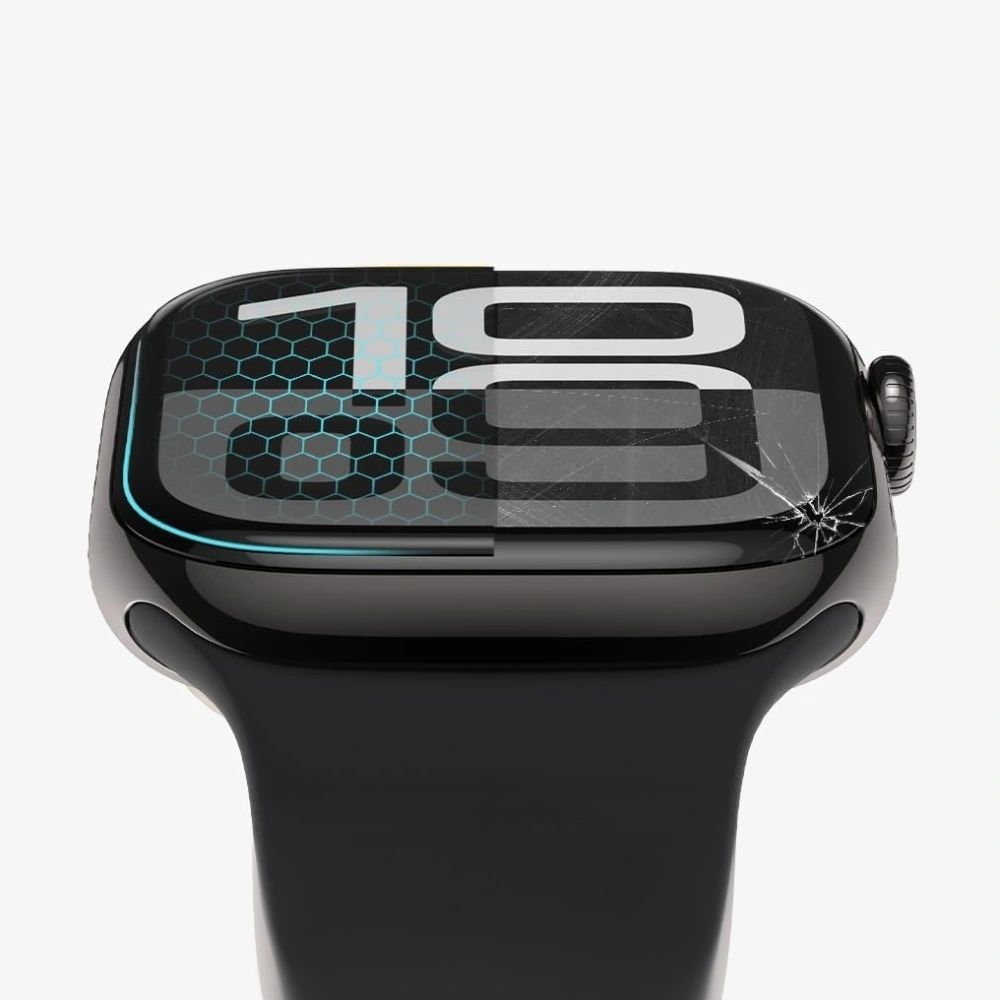 Tech-Protect Glass Flex+ Hybrid Glass 2-pakning for Apple Watch 10 46mm - Svart
