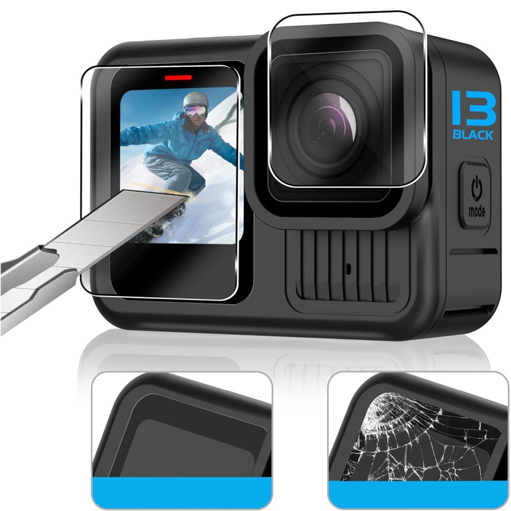 Tech-Protect Glass Fit+ skjermbeskytter 2-pakning / herdet glass / linsebeskytter til GoPro Hero 13