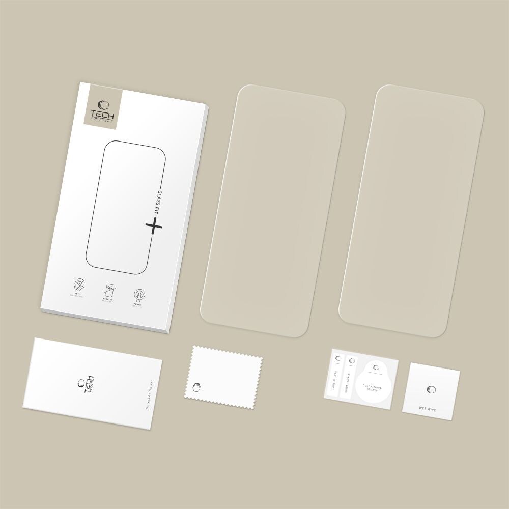 Tech-Protect Glass Fit+ 2-pakning herdet glass til iPhone 17 Air - gjennomsiktig