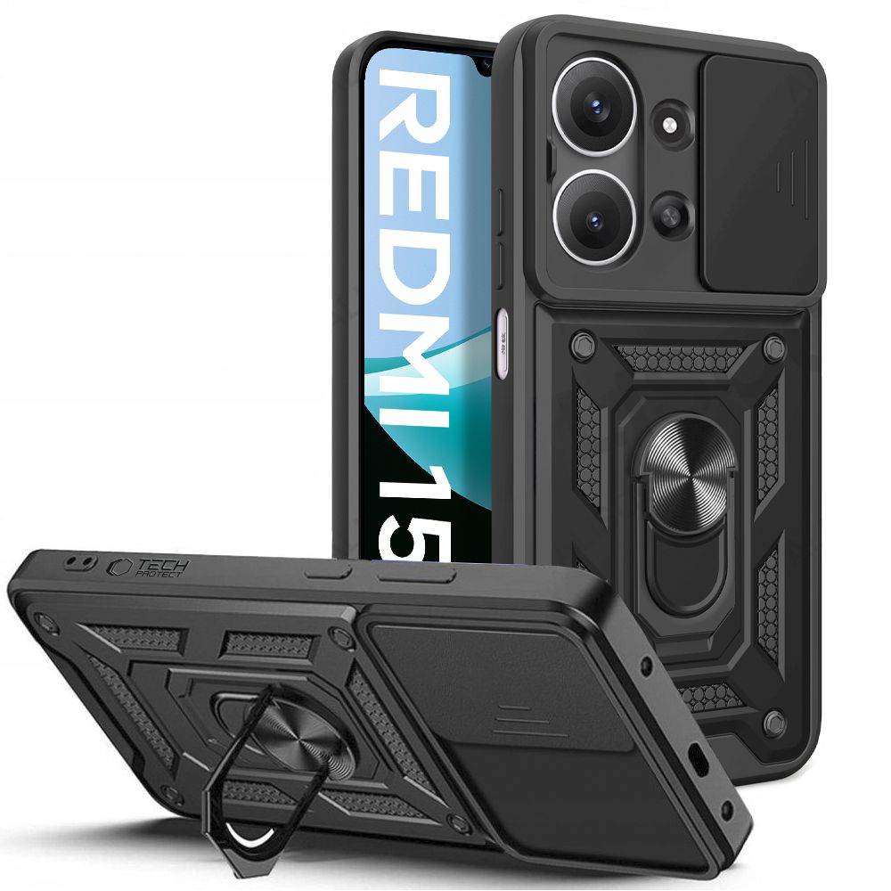 Tech-Protect CamShield Pro-etui for Xiaomi Redmi 15C - Svart