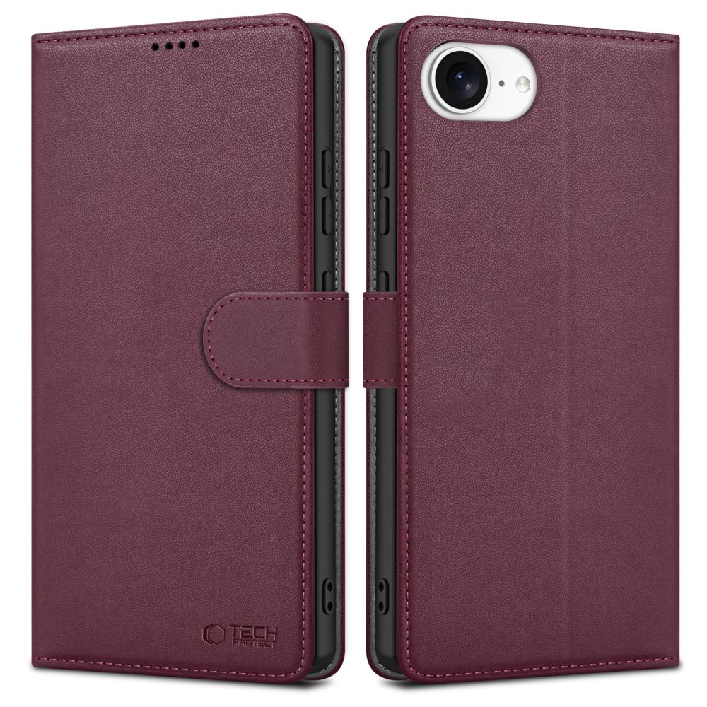 Tech-Protect lommebokveske for iPhone 16e - Burgundy