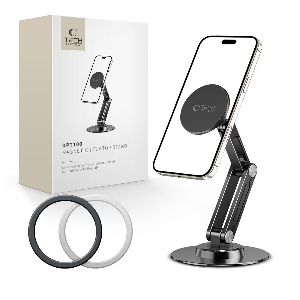 Tech-Protect DPT100 Magnetisk MagSafe-telefonholder for skrivebordstelefon - svart