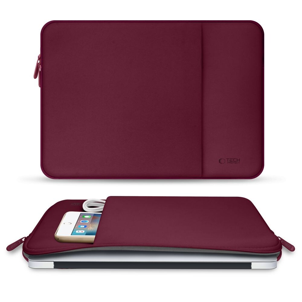 Tech-Protect Neopren 14" veske for bærbar PC - Burgundy