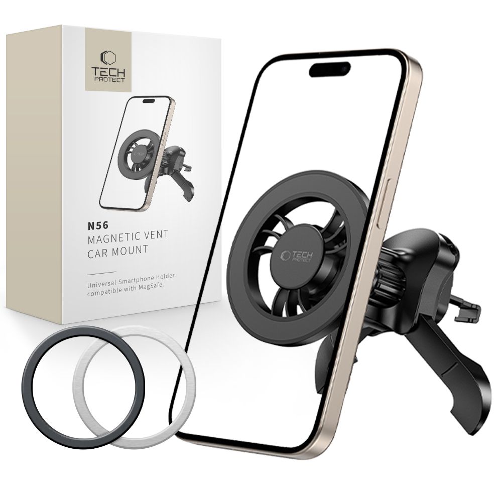 Tech-Protect N56 Magnetisk MagSafe-holder for luftventil i bil - svart