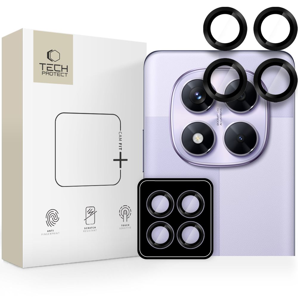 Tech-Protect Camring Pro+ kameradeksel til Xiaomi Redmi Note 14 Pro 5G / Poco X7 5G - Svart