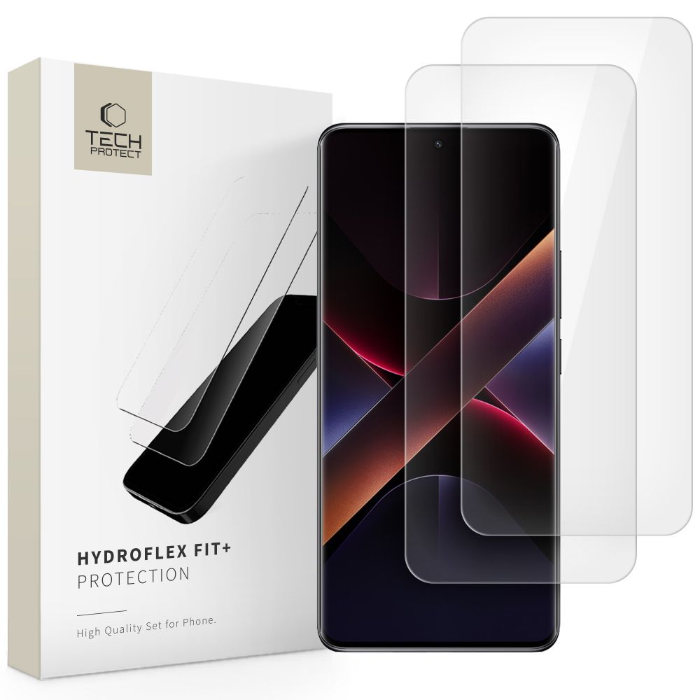 Tech-Protect Hydroflex Fit + 2-pack hydrogelfilm for Xiaomi Redmi Note 14 Pro/Pro+/Poco X7 - Clear