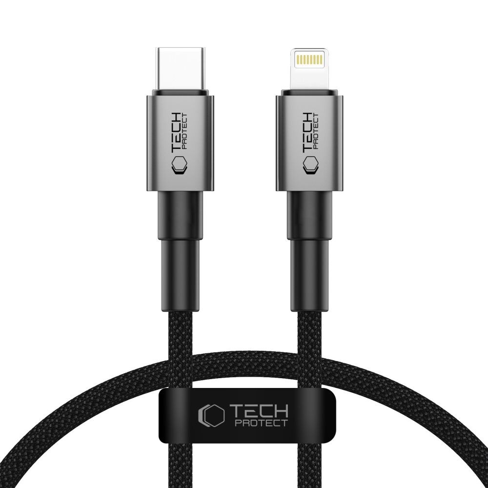 Tech-Protect Ultraboost DNA USB-C / Lightning PD27W/3A-kabel 25 cm - grå