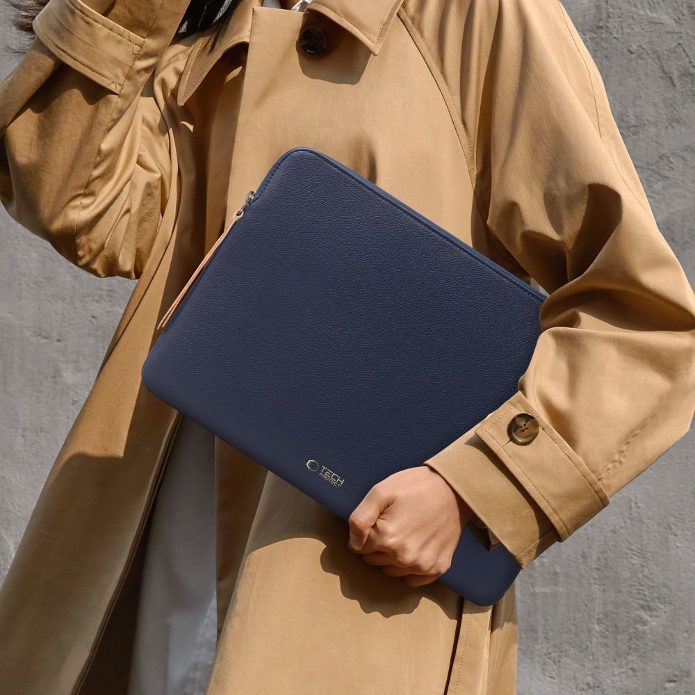 Tech-Protect Fleece Laptop-veske 13-14" - blå