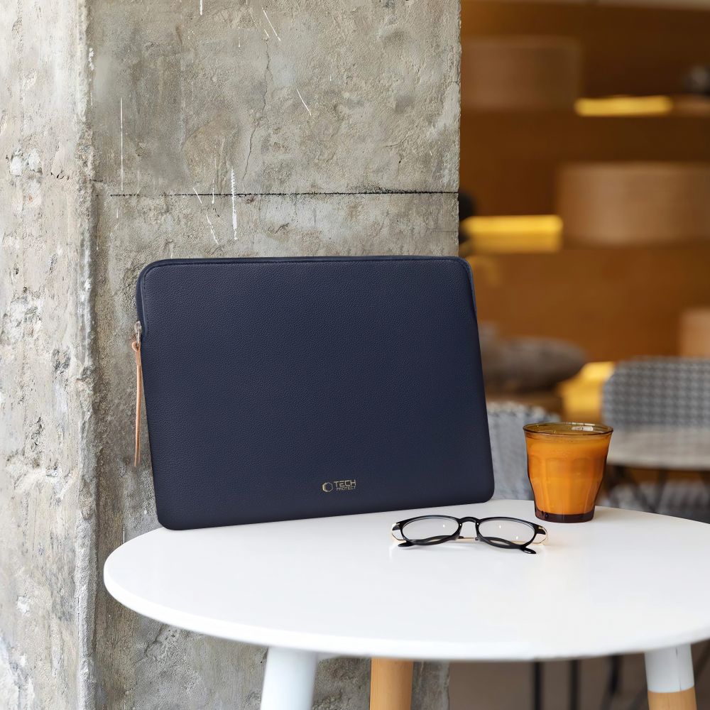 Tech-Protect Fleece Laptop-veske 15-16 - marineblå