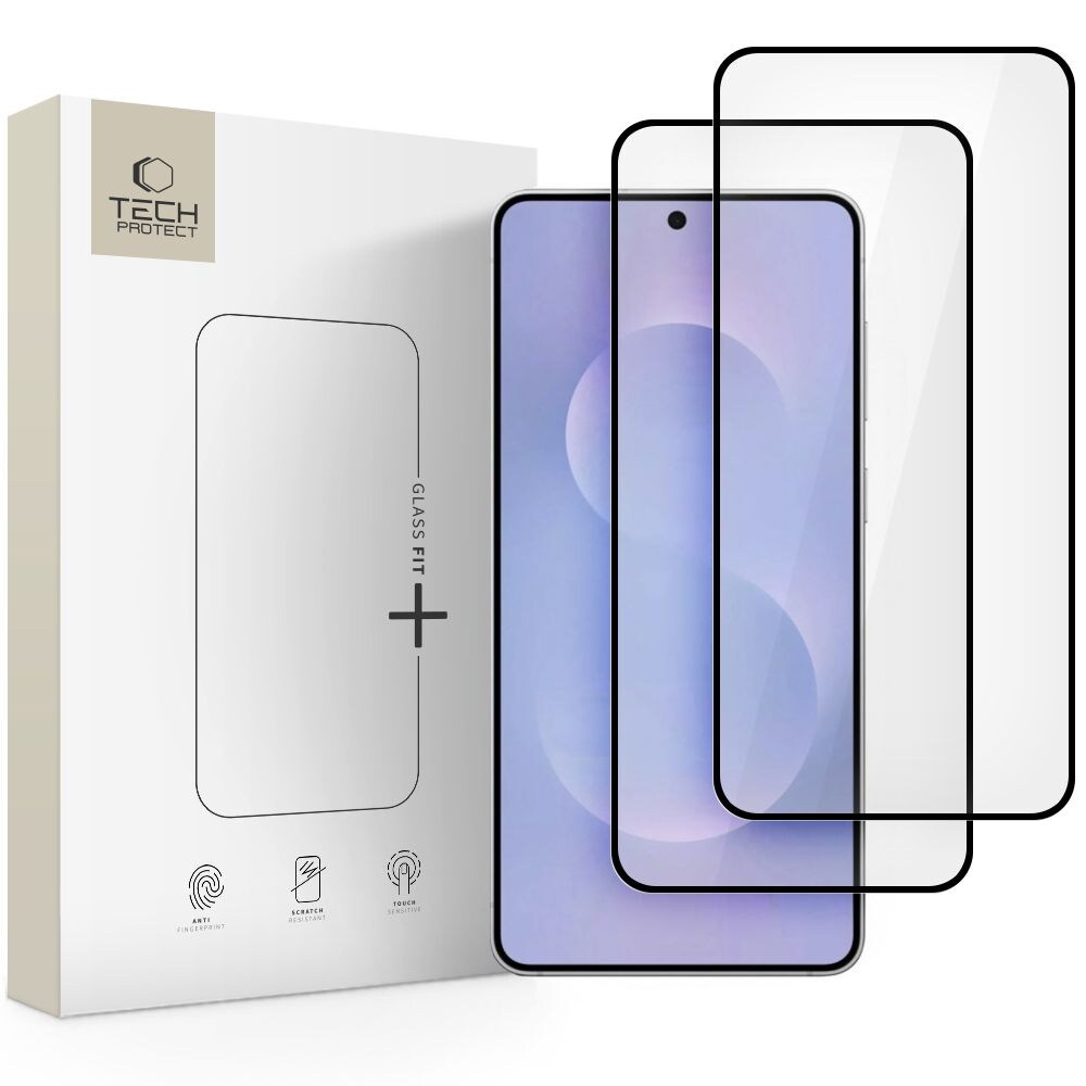 Tech-Protect Glass Fit+ 2-pakning herdet glass for Samsung Galaxy S25 Edge - gjennomsiktig