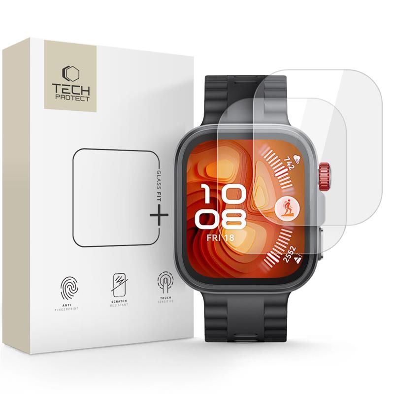 Tech-Protect Glass Fit+ 2-pakning herdet glass til Huawei Watch Fit 4 Pro - gjennomsiktig