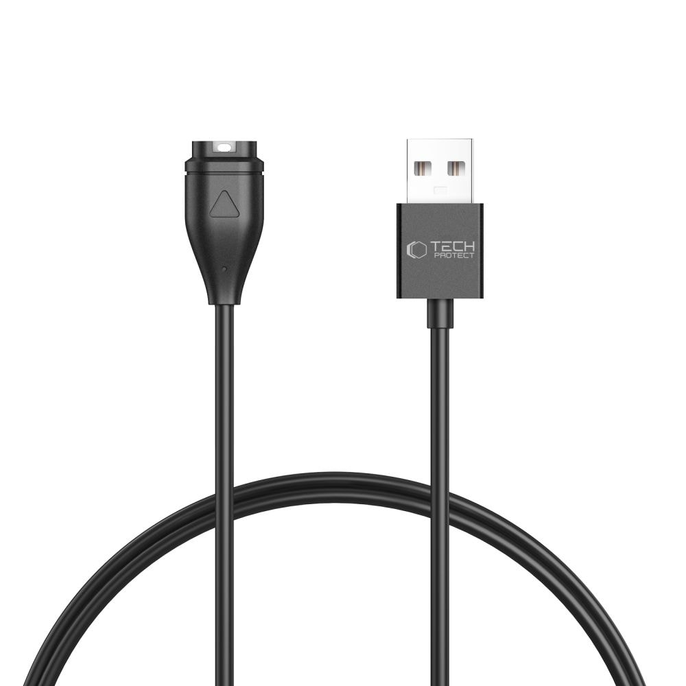 Tech-Protect MC04 UltraBoost USB-A-kabel for Garmin-klokke 1 m - svart