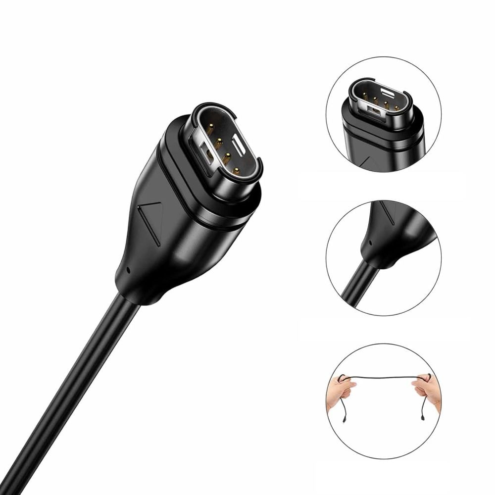 Tech-Protect MC04 UltraBoost USB-A-kabel for Garmin-klokke 1 m - svart