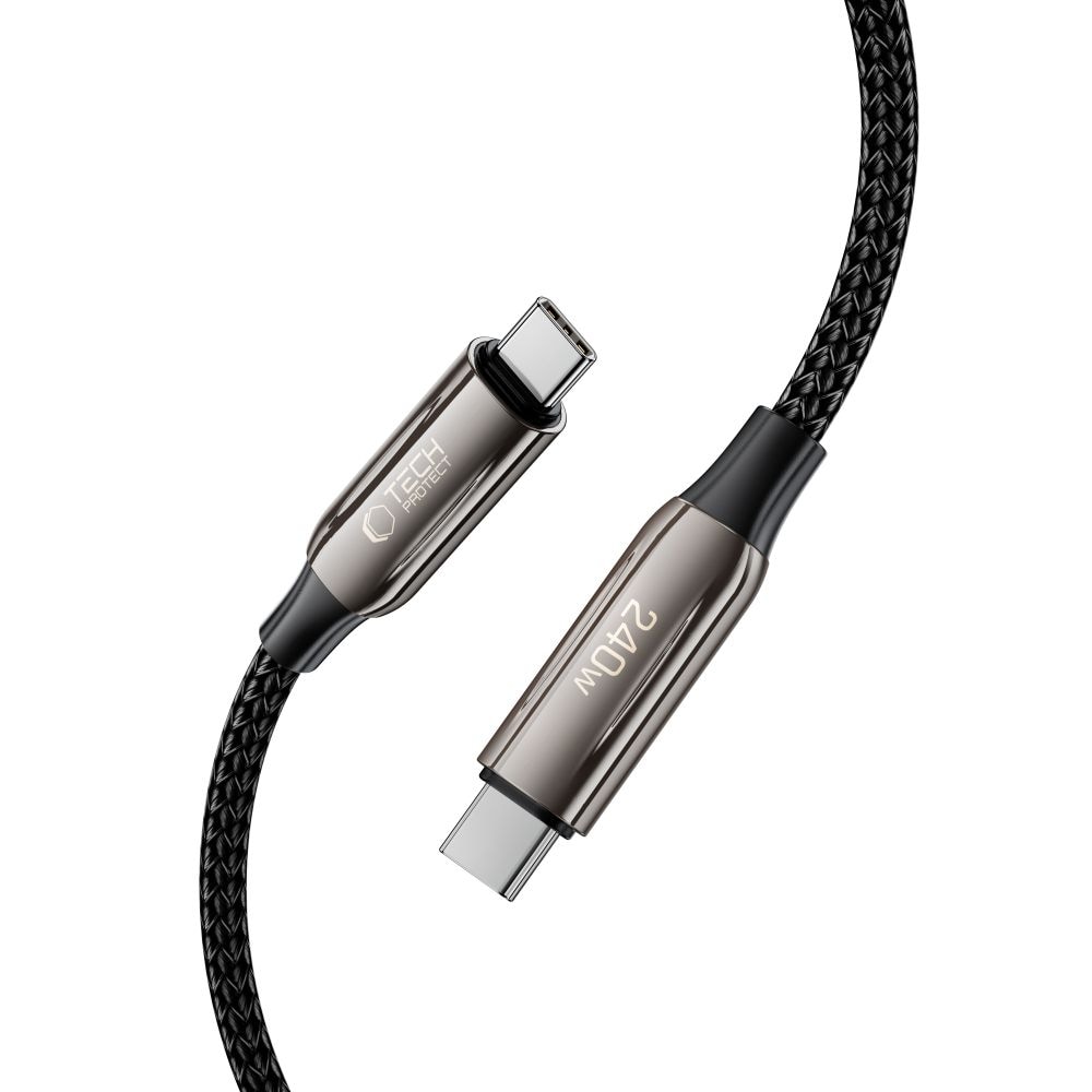Tech-Protect UB10T Ultraboost USB-C PD240W/QC4.0-kabel 100 cm - svart