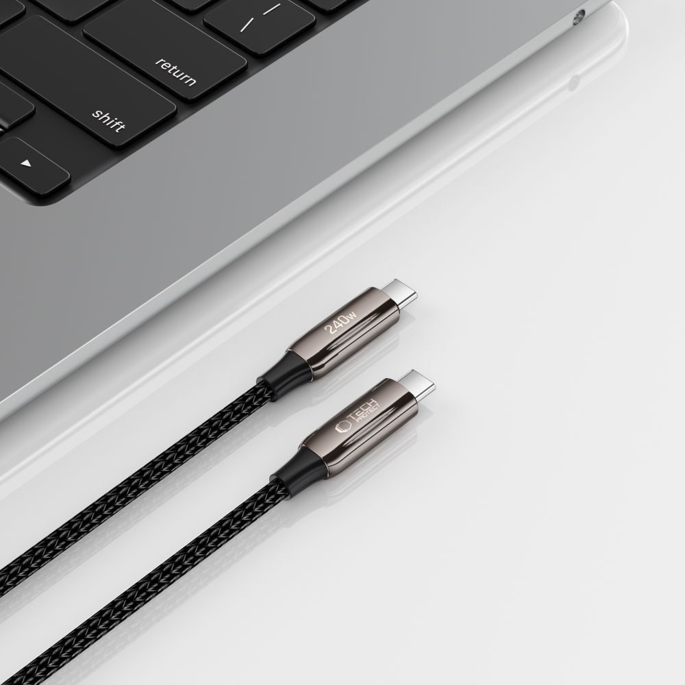 Tech-Protect UB10T Ultraboost USB-C PD240W/QC4.0-kabel 100 cm - svart