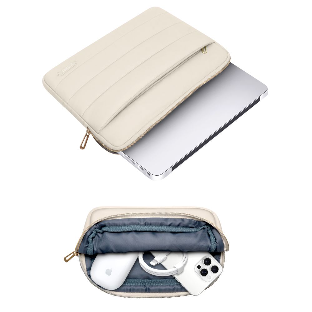 Tech-Protect Puffy 13-14 Laptop-veske - Beige
