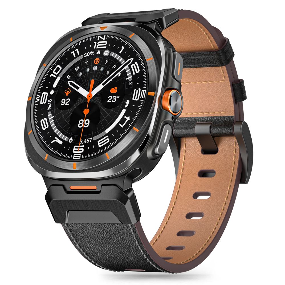 Tech-Protect Delta Pro lærrem for Samsung Galaxy Watch Ultra (47mm) - Svart