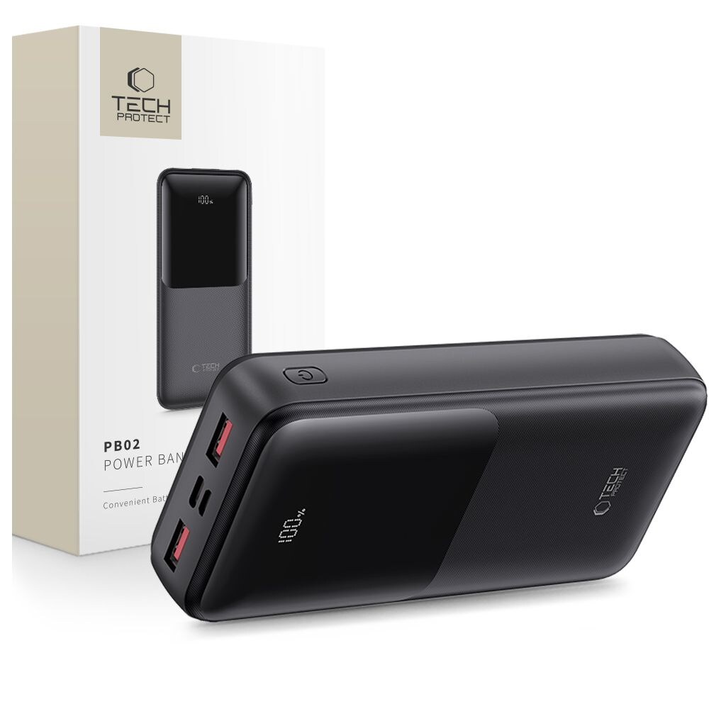 Powerbank Tech-Protect PB02 20000mAh 22,5W - svart