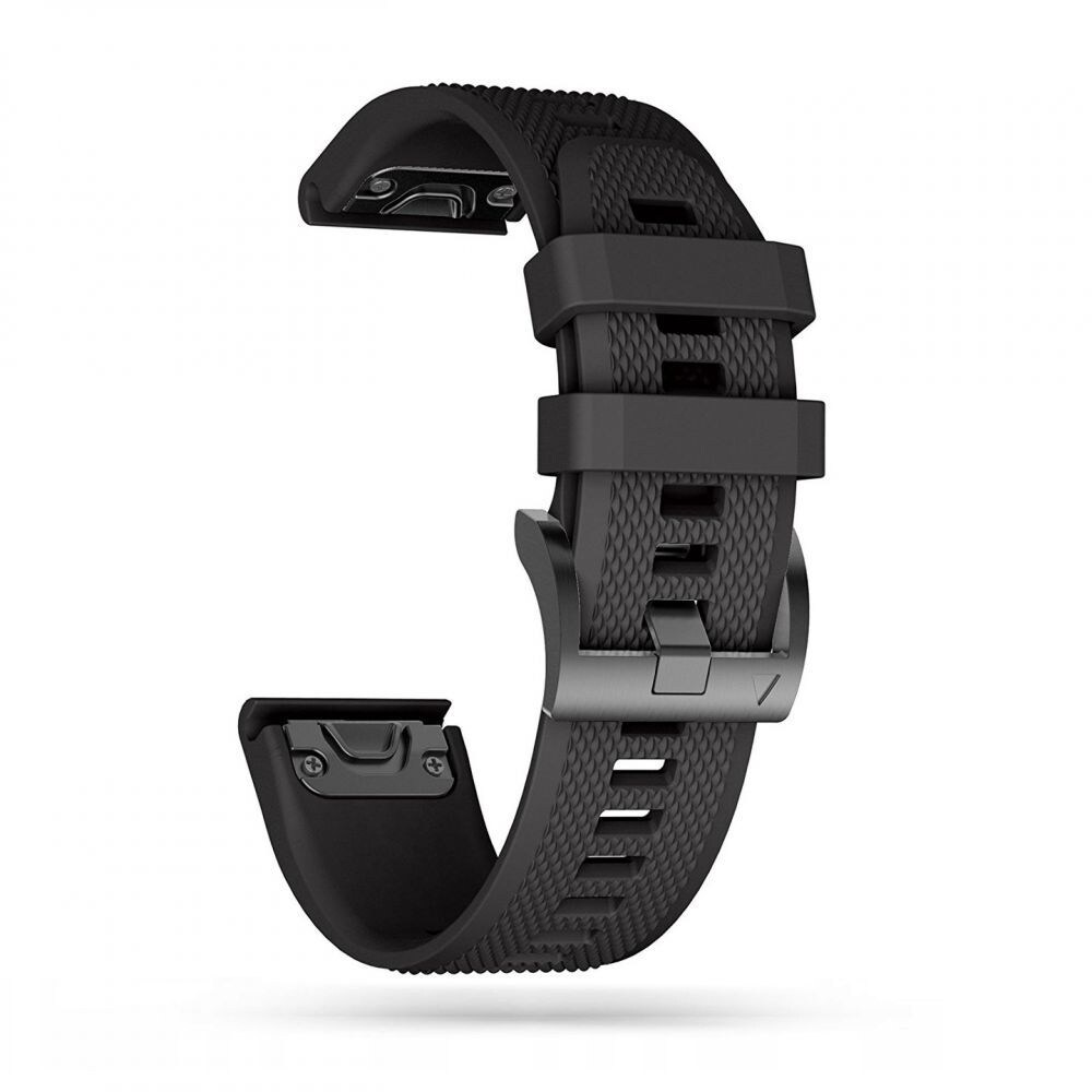 Tech-Protect Smooth Strap for Garmin Fenix 3 / 5X / 3HR / 5X Plus / 6X / 6X Pro / 7X - Svart