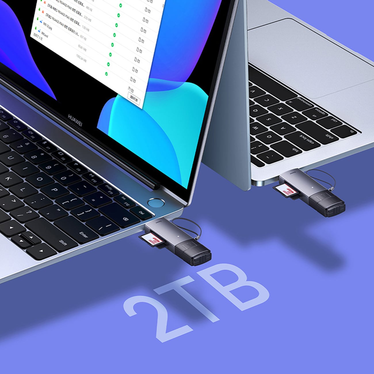 Baseus Lite Series USB-A/USB-C 3.0 SD/TF-kortleser - grå