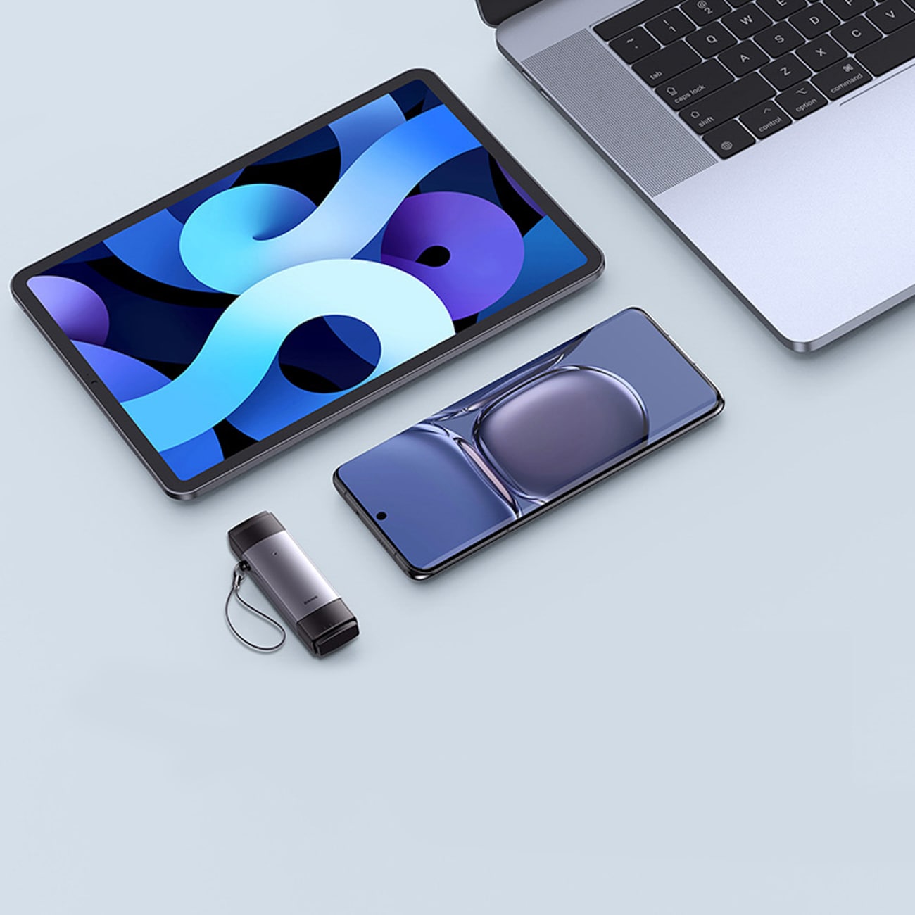 Baseus Lite Series USB-A/USB-C 3.0 SD/TF-kortleser - grå