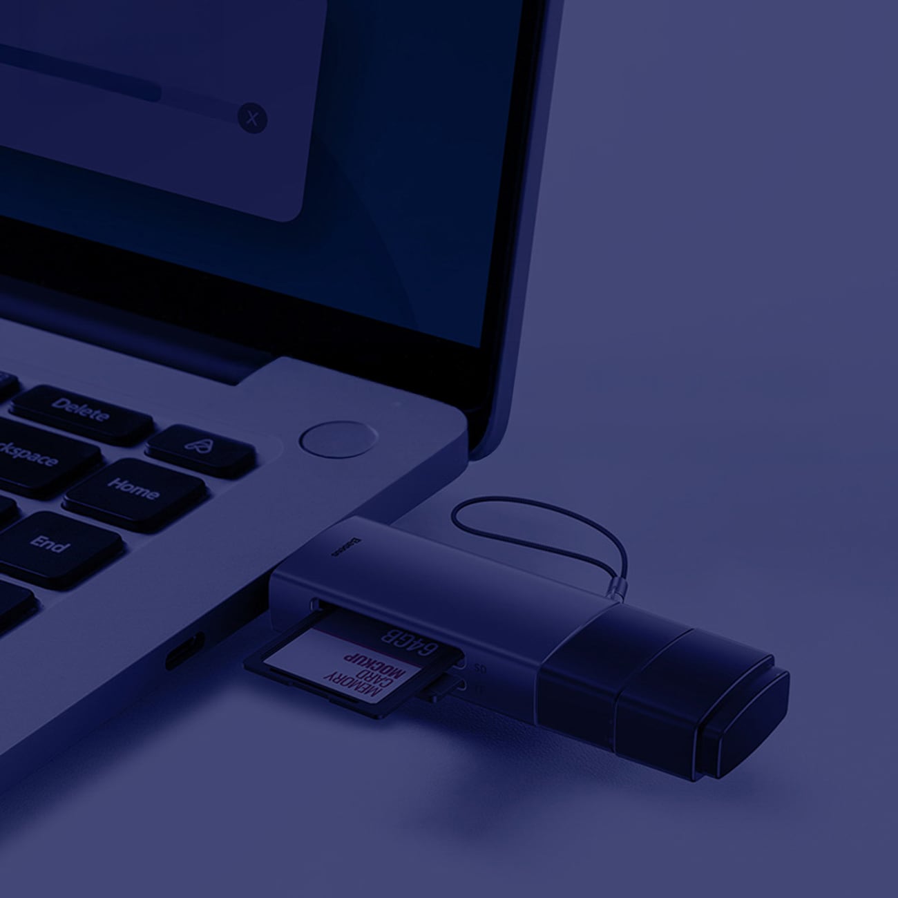 Baseus Lite Series USB-A/USB-C 3.0 SD/TF-kortleser - grå